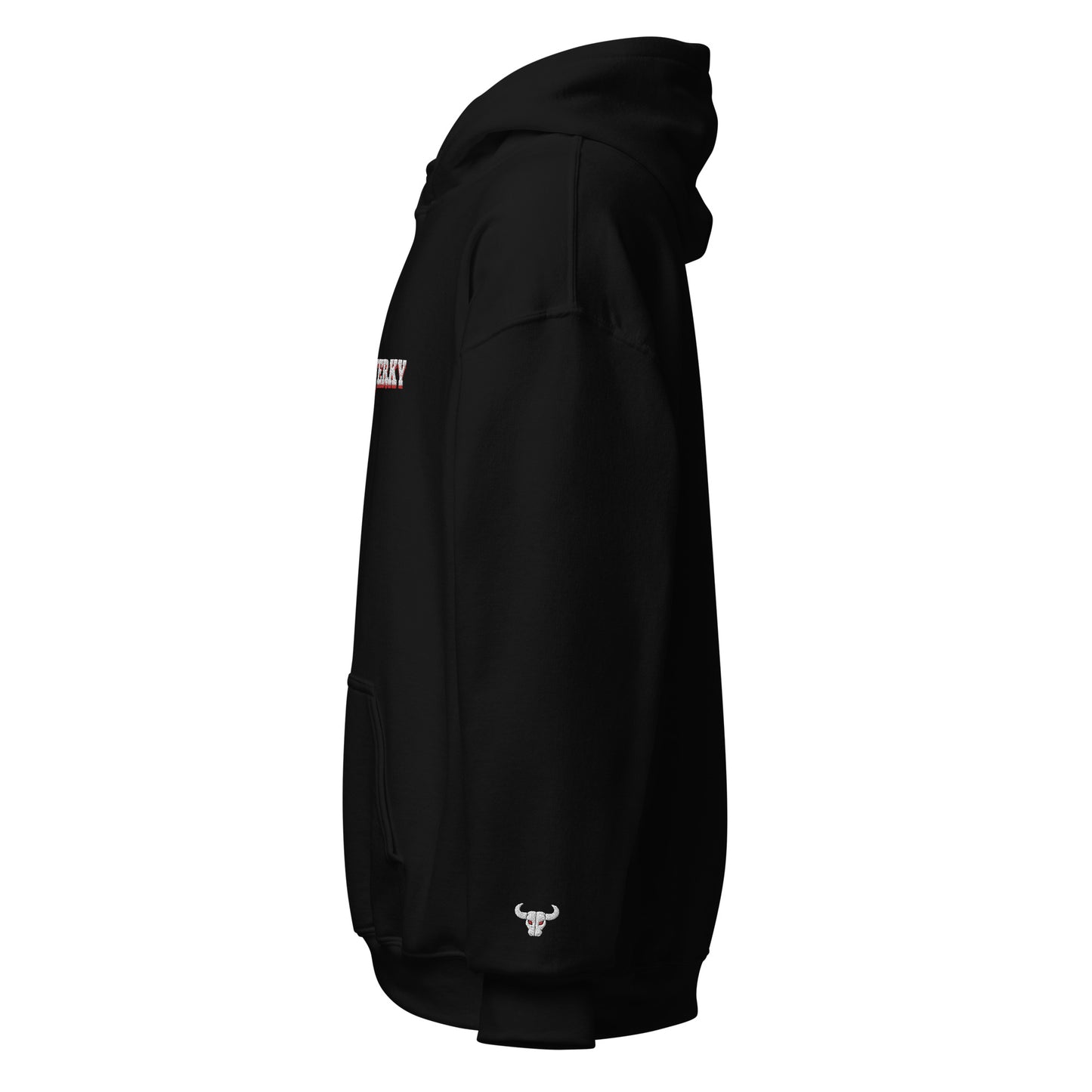 EMBROIDERED JACKED JERKY HOODIE